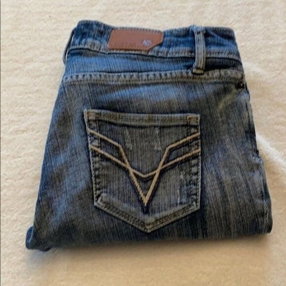Vigoss Jeans Womens Juniors 1 Capri Cropped‎ Thick Stitch Denim Western